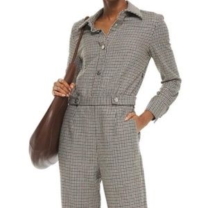 NEW YEAR SALE‼️ MAJE Pregor houndstooth tweed jumpsuit dark grey